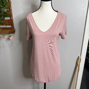MOD REF Pink V-Neck Short Sleeve Top